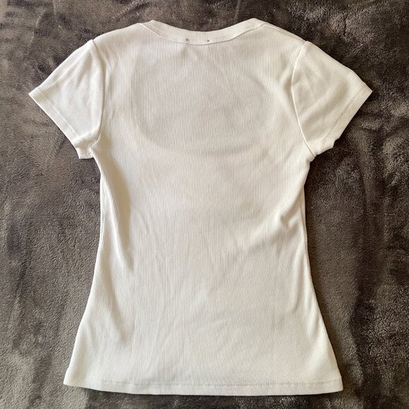 Dynamite Scoopneck Ribbed Tee (x2) White and Black size Small - Picture 4 of 7